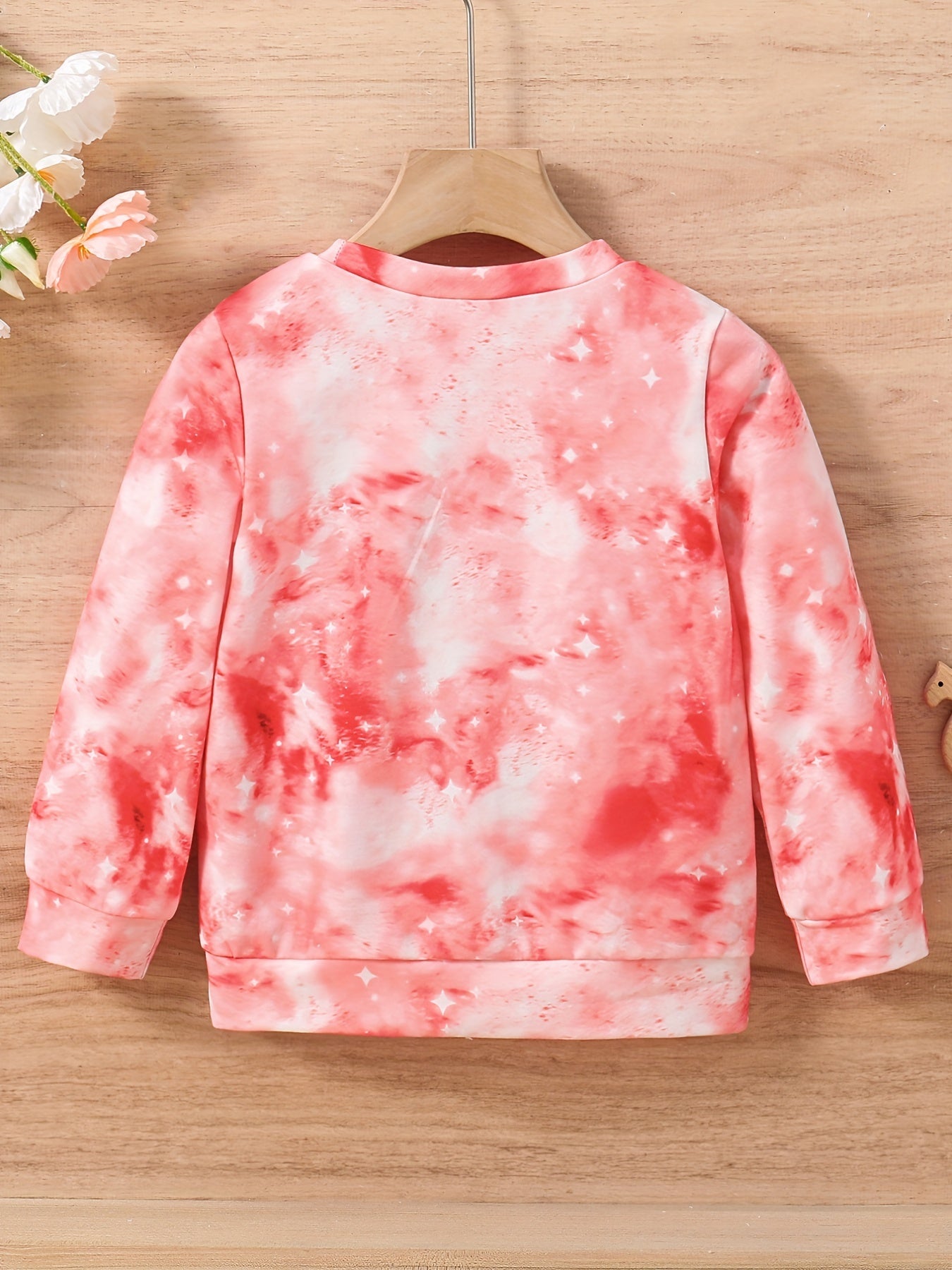 Girls Cute Unicorn & Tie Dye Crew Neck Sweatshirt Regular Fit Long Sleeve Shirt Tops Kids Spring/ Fall Clothes