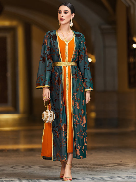 4042 Casual Arab Two-Piece Dress Set