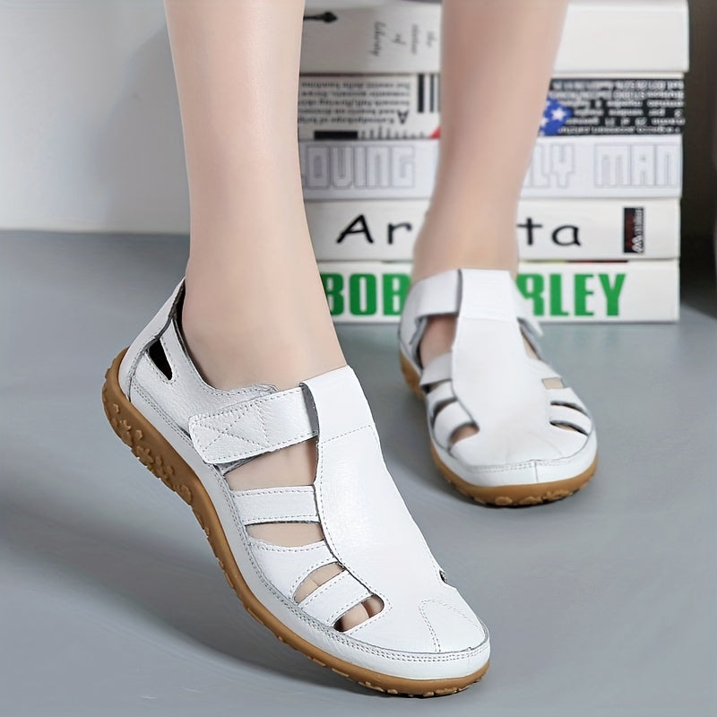 Original Handmade Retro True Synthetic Cover Sandals Comfortable Soft Sole Mom Shoes Magic Tape Casual Women's Shoes
