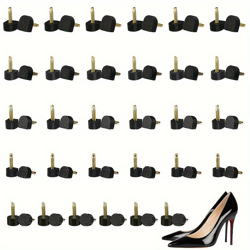 [Popular Choice] 15 Pairs Rubber Heel Caps for Women's Shoes, Anti-Slip Heel Protectors with Dowel Lifts, Wedding Heel Care Kit Accessories, Heel Protection Accessories|U-Shaped Heel Caps|Rubber Heel Tips