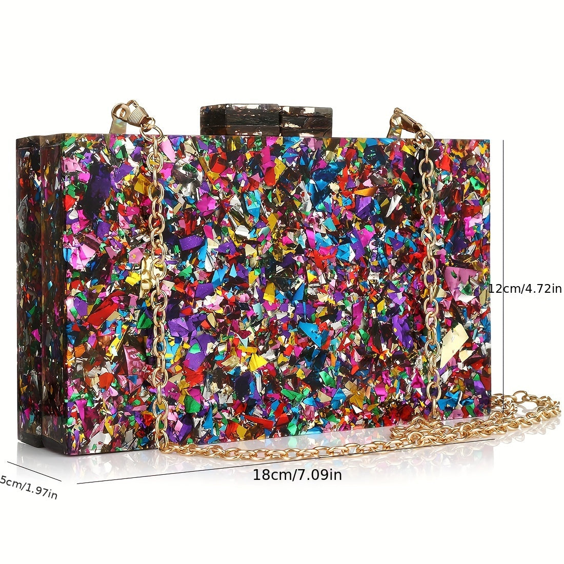 Clutch Purses For Women-Evil Eye Acrylic Clutch Glitter Purse Evening Bag Chain Shoulder Crossbody Handbags
