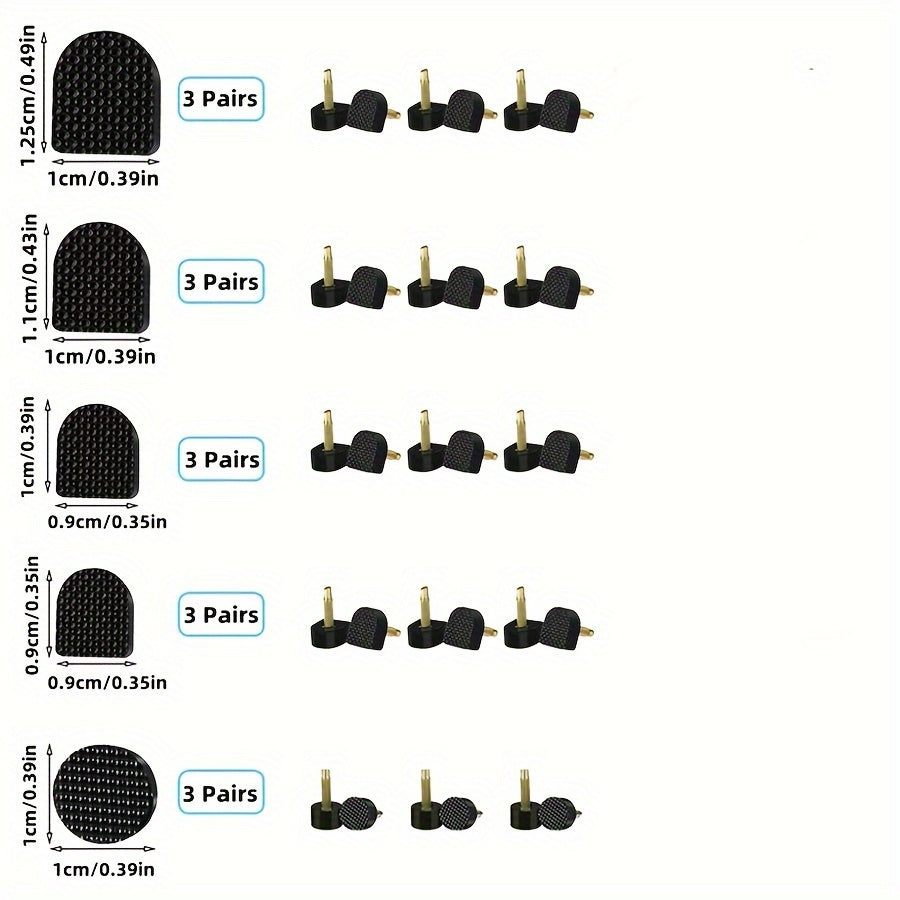 [Popular Choice] 15 Pairs Rubber Heel Caps for Women's Shoes, Anti-Slip Heel Protectors with Dowel Lifts, Wedding Heel Care Kit Accessories, Heel Protection Accessories|U-Shaped Heel Caps|Rubber Heel Tips