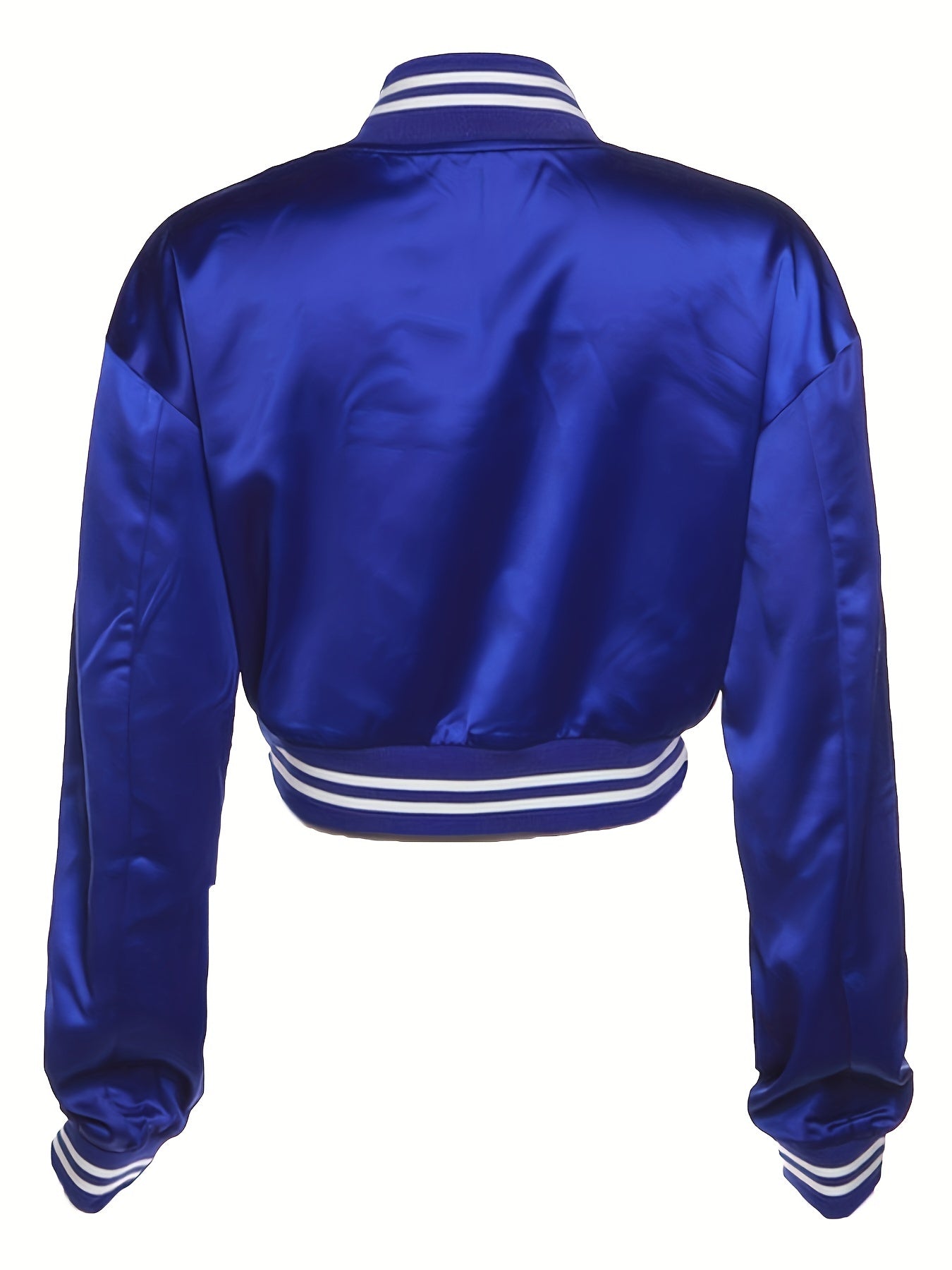 Fashion Long Sleeve Cropped Y2k Casual Sports Jacket, Letter Graphic Striped Jacket, Women's Tops