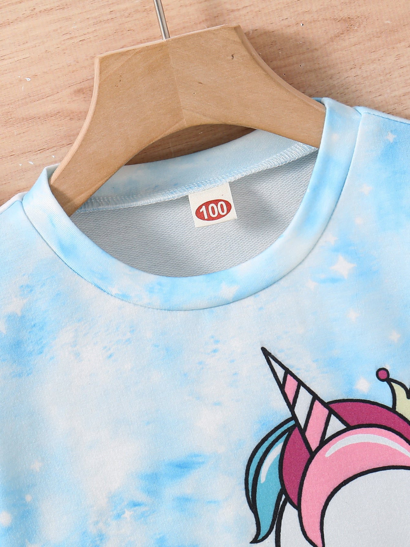 Girls Cute Unicorn & Tie Dye Crew Neck Sweatshirt Regular Fit Long Sleeve Shirt Tops Kids Spring/ Fall Clothes