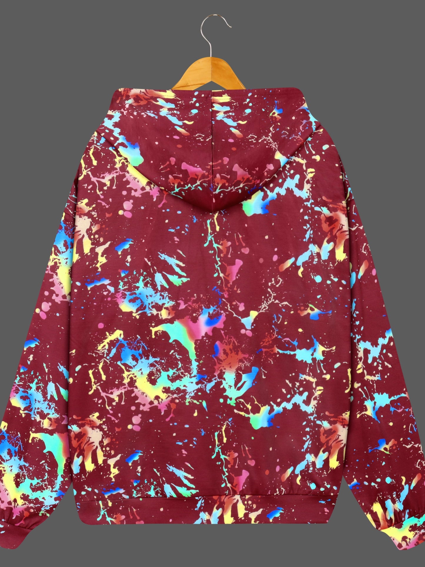 Color Printing Graphic Casual Long Sleeve Hooded Sport Sweatshirt For Women, Casual Sports Drawstring Hoodie, Women's Tops