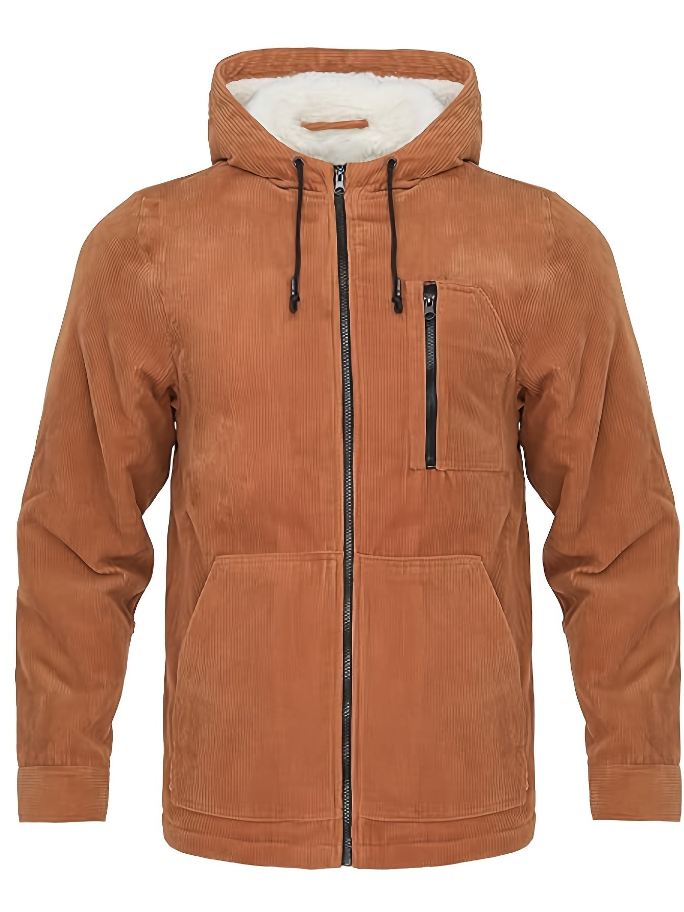 Men's Brown Fleece Winter Jacket - Comfortable Warmth and Refined Style | Soft, Anti-Pilling Fleece, Windproof, with Multi-Functional Pockets, Versatile for Everyday Use
