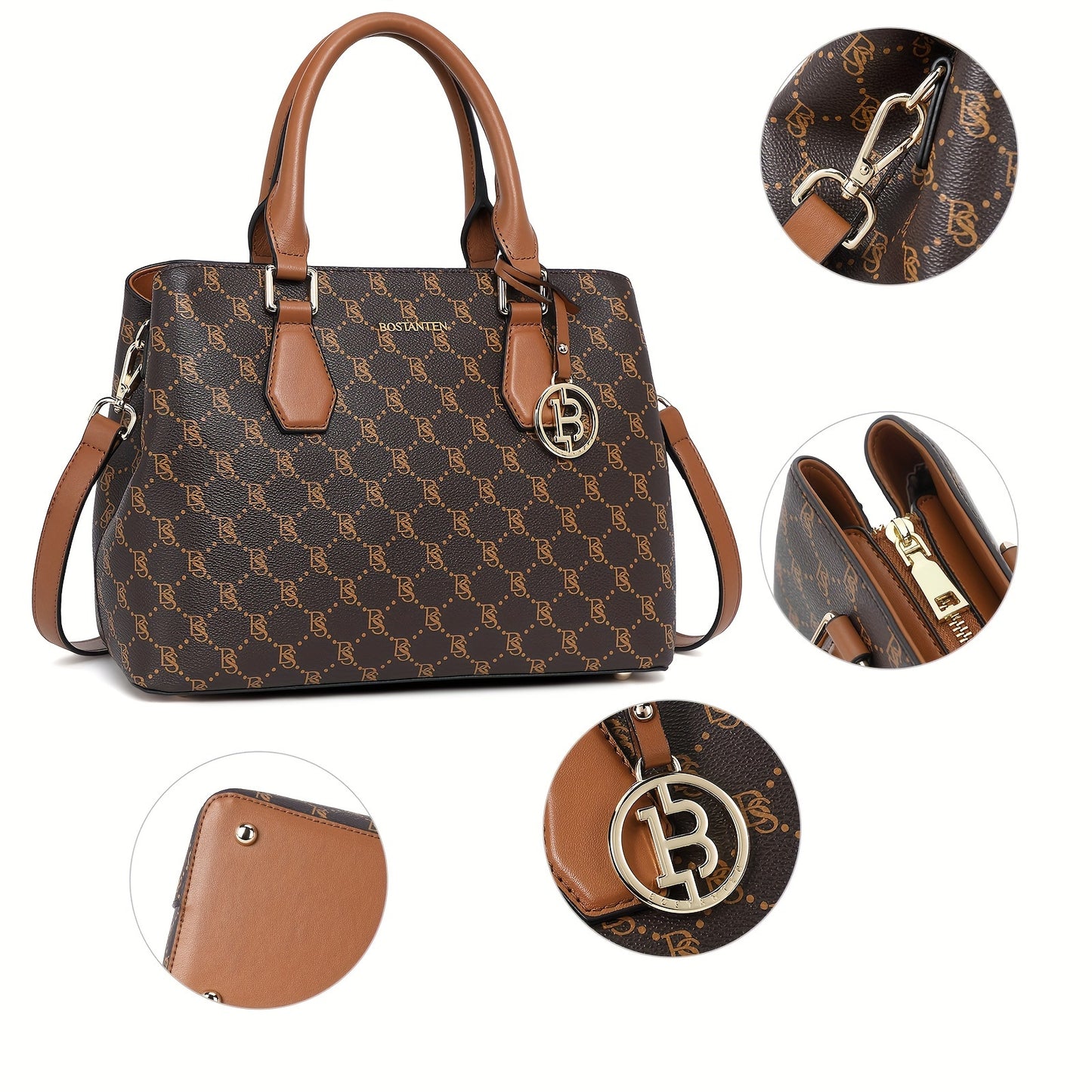Women Leather Handbags Top Handle Satchel Purses Medium