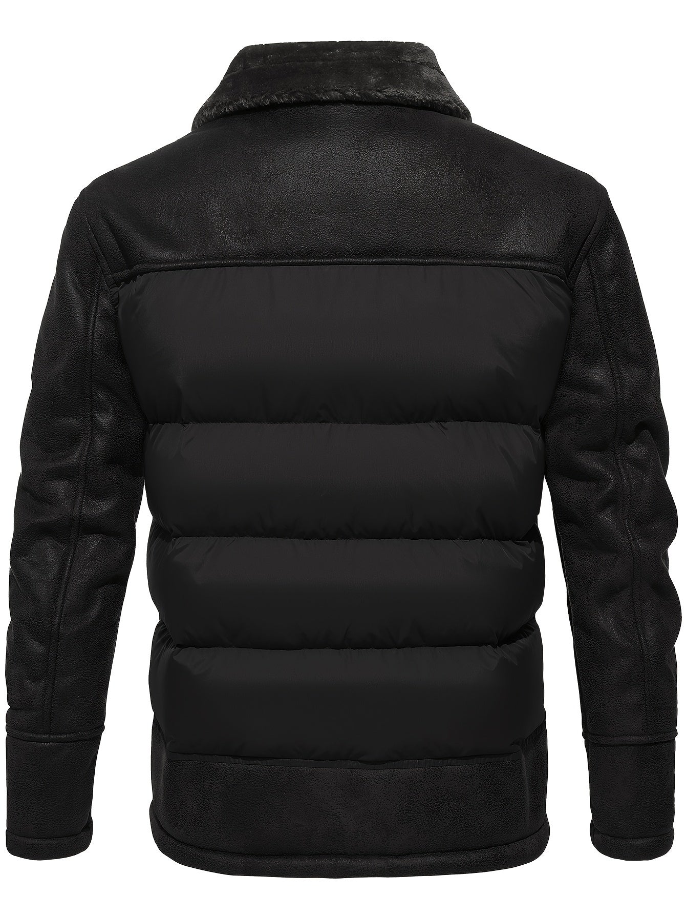 Men's Casual Winter Jacket - Warm Fleece-Lined Coat with Zippered Pockets, Brown & Beige Design, Perfect for Outdoor Activities & Casual Attire, Cold Weather Gear | Sleek Look | Suedelike Finish, Winter Clothes