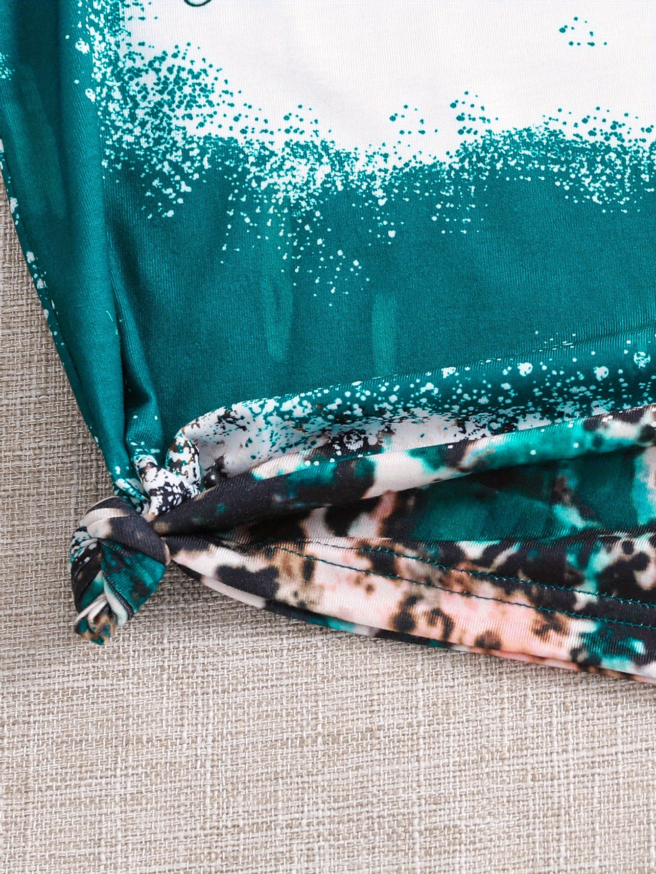 Toddler Babies Unisex Graphic T Shirts With Leopard & Letter Print Crew Neck Casual Summer Tops, Kids Clothing