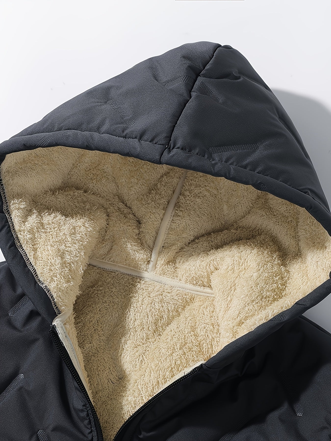 Boy's Thermal Lined Puffer Hooded Coat Plus Velvet Warm Zipper Comfy Loose Fall Winter Jacket