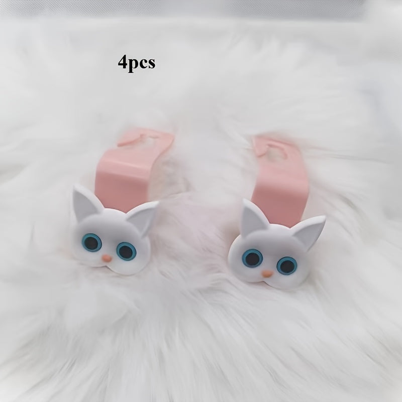 Cute 3D Cartoon Cat Car Headrest Hook - Vehicle Organizer for Handbags, Purses & Coats