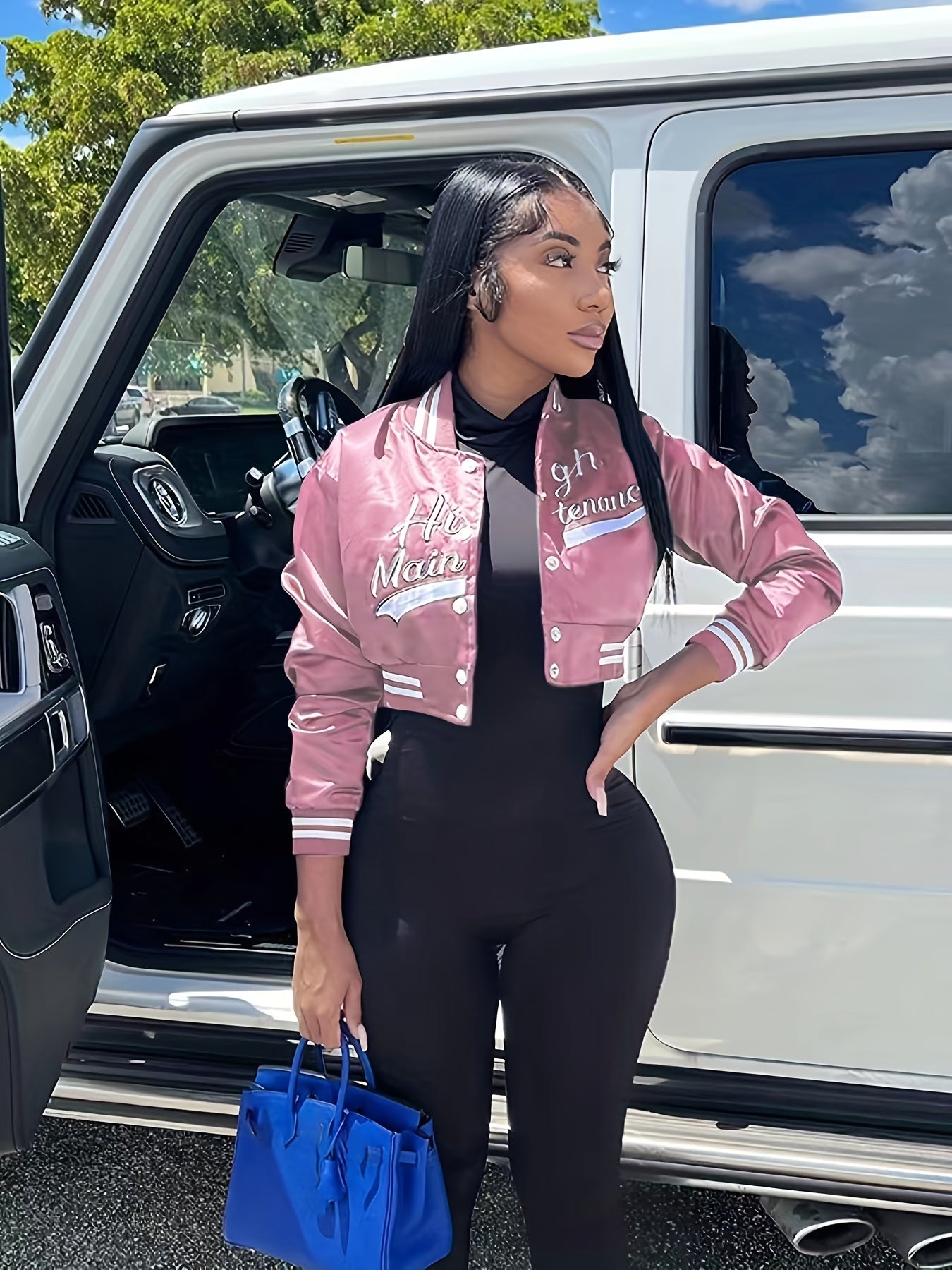 Fashion Long Sleeve Cropped Y2k Casual Sports Jacket, Letter Graphic Striped Jacket, Women's Tops