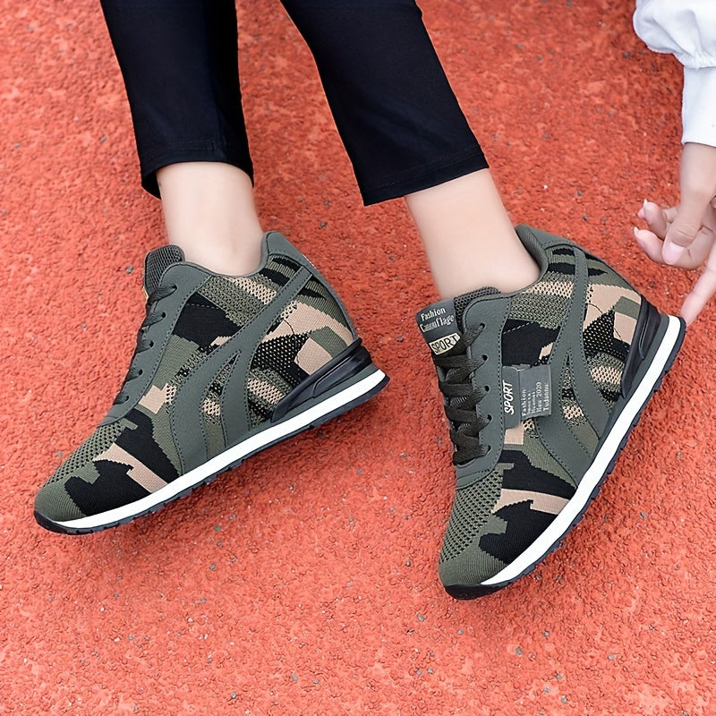 2025 New Women's Shoes with Increased Height and Versatile Travel Casual Outdoor Mesh Sports Shoes