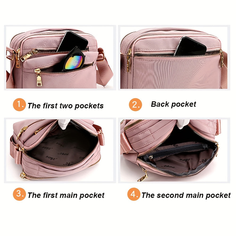 Women's Crossbody Bag, Multi Pocket Messenger Bag Shoulder Bag Travel Bag Handbags for Men&Women for Shopping Daily