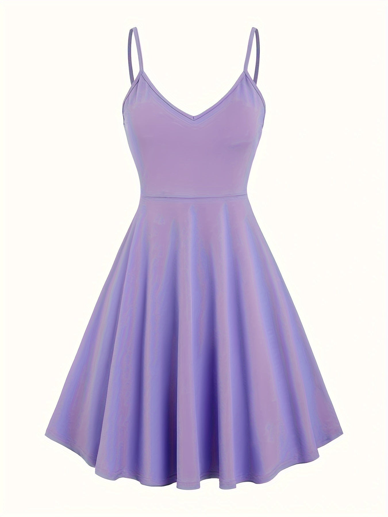 [Two-piece V Neck Dress Set] Casual Flare Two-piece Dress Set, V Neck Sleeveless Cami Dress & Button Front Asymmetric Hem Lace Top Outfits, Women's Clothing