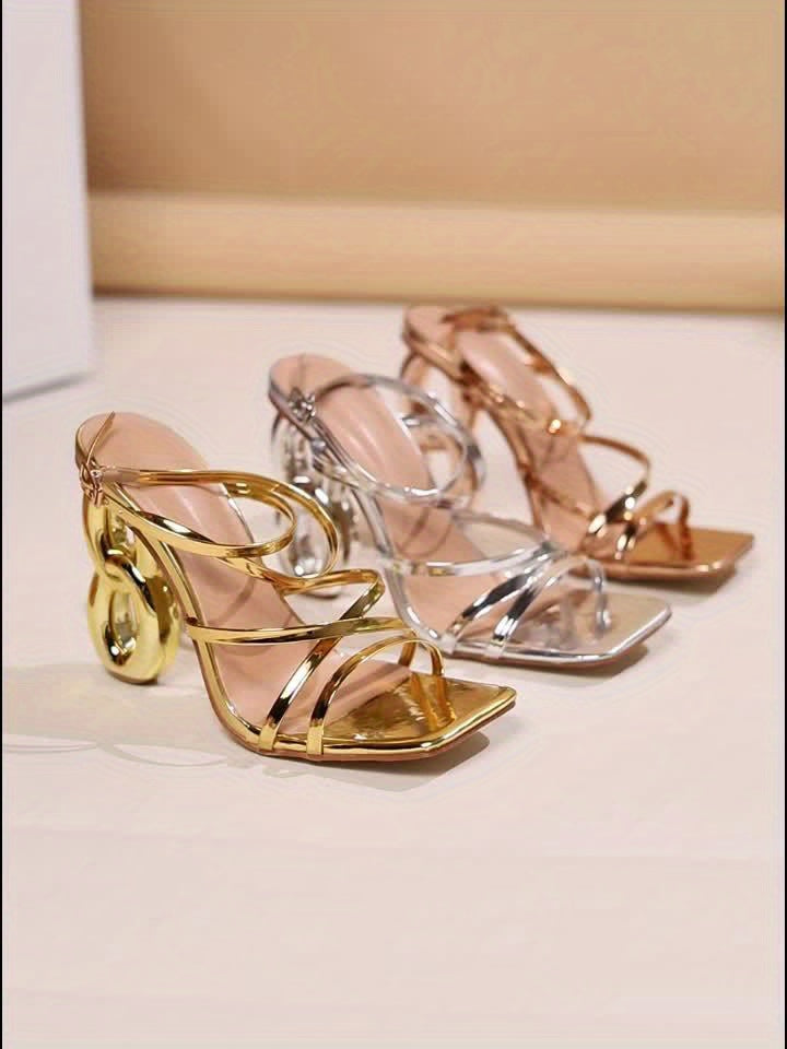 INFPOTEN Women's Shoes | Fashionable 8-Heel Stiletto Sandals with Straps