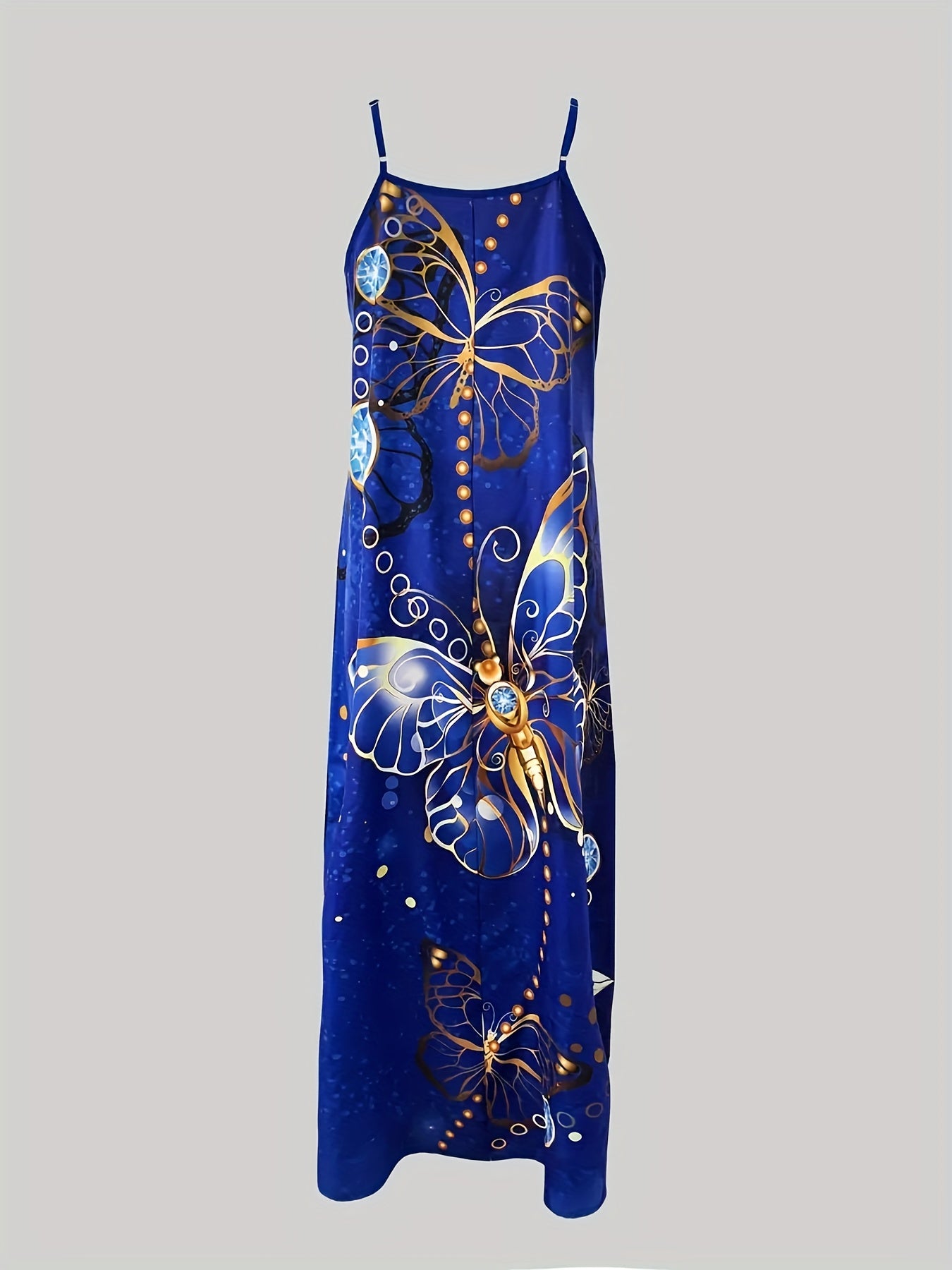 Fashion Women's V-neck Dress Set, Casual Butterfly Print Dress Set, Women's Two-piece Dress Set, Casual Dress Set, Comfortable, Cool And Breathable Dress Set
