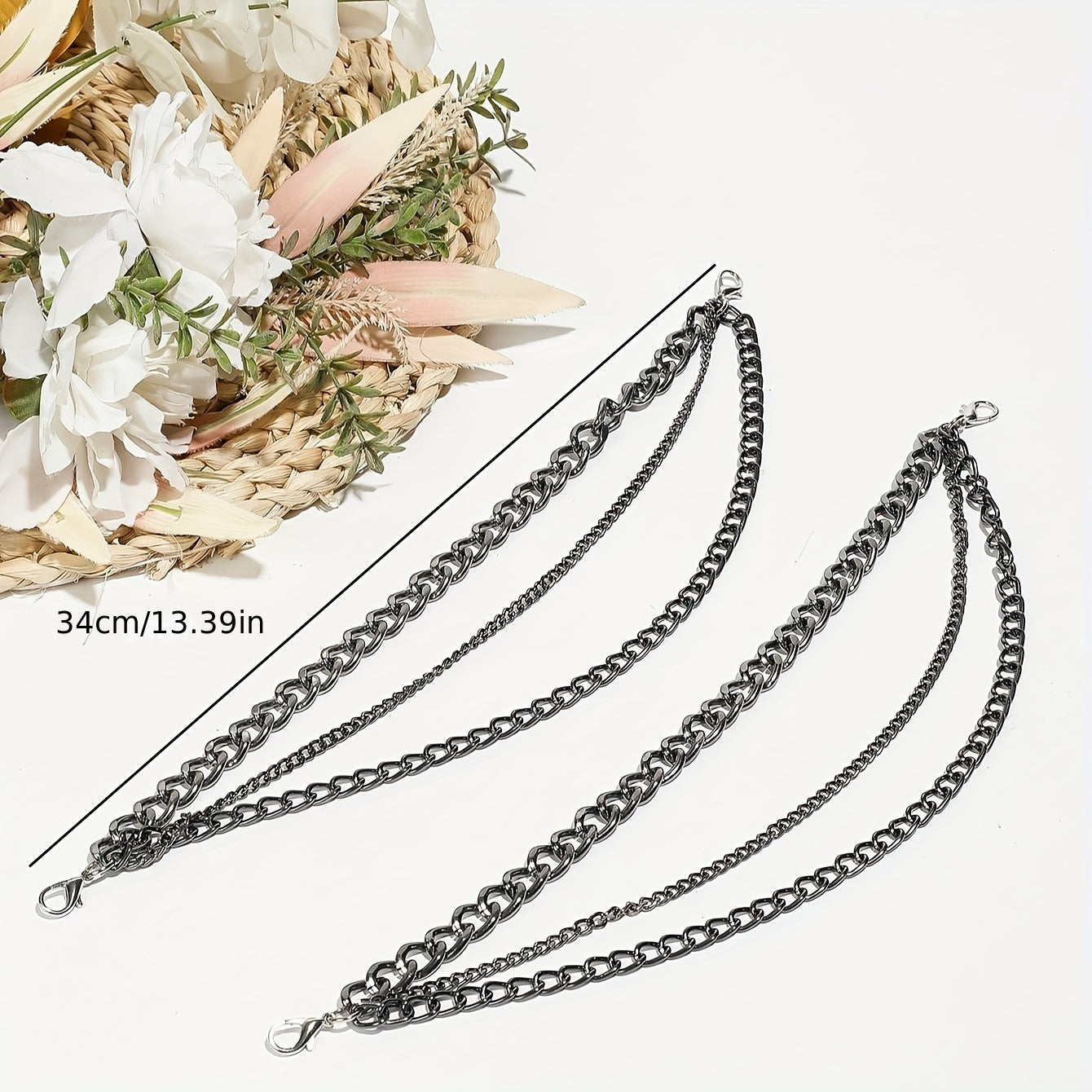 2PCS Decorative Chain, Fashion Women's Shoes Aluminum Chain For Boots, Cool DIY Accessories