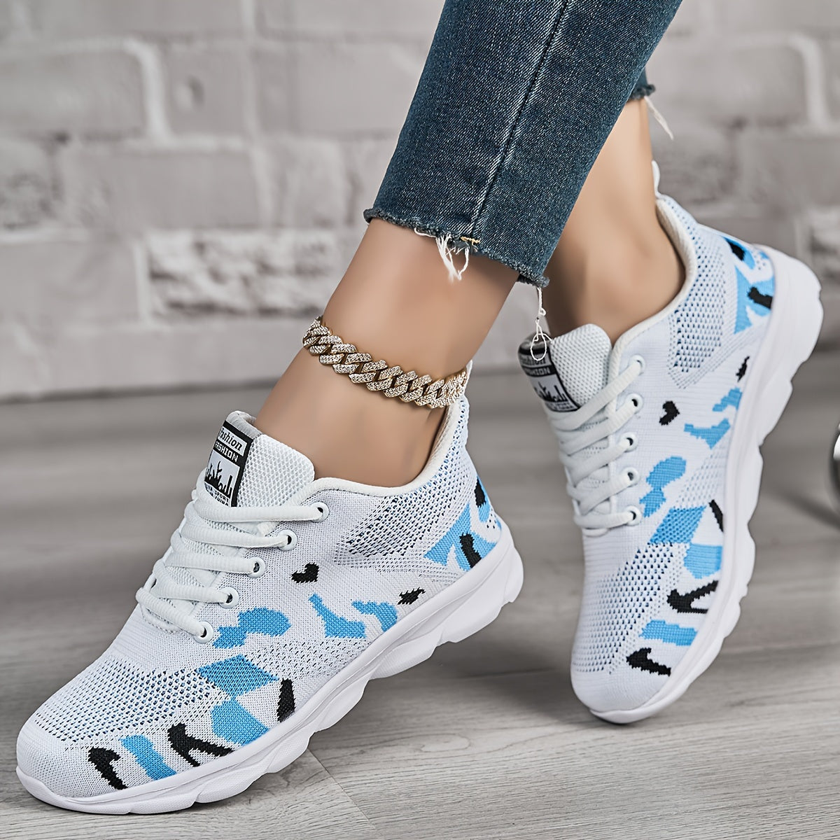 Camouflage Sneakers For Women With Breathable Mesh, Soft Soles, Lightweight And Casual Women's Shoes