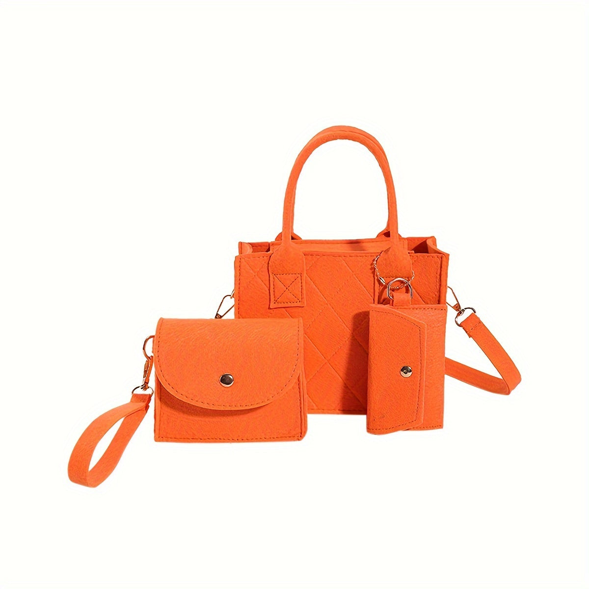 3pcs Set Mini Tote Bag Lightweight Casual Handbags & Mini Satchel & Mini Card Holder Set