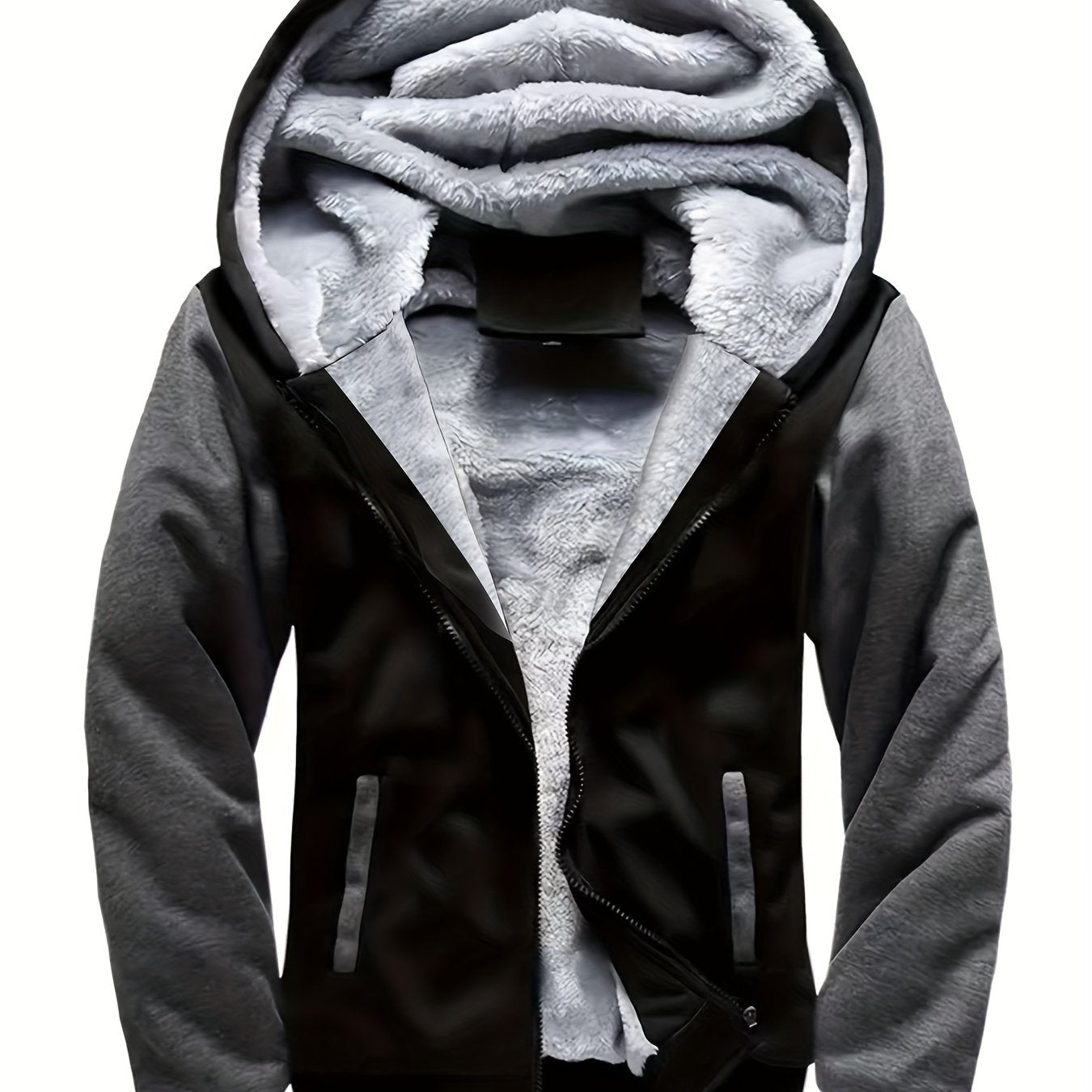 Men's Warm Fleece Hooded Winter Jacket - Cozy & Insulated - Soft Fleece Lining - For Cold Weather - Perfect Gift for Winter Sports Enthusiasts