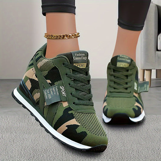 2025 New Women's Shoes with Increased Height and Versatile Travel Casual Outdoor Mesh Sports Shoes
