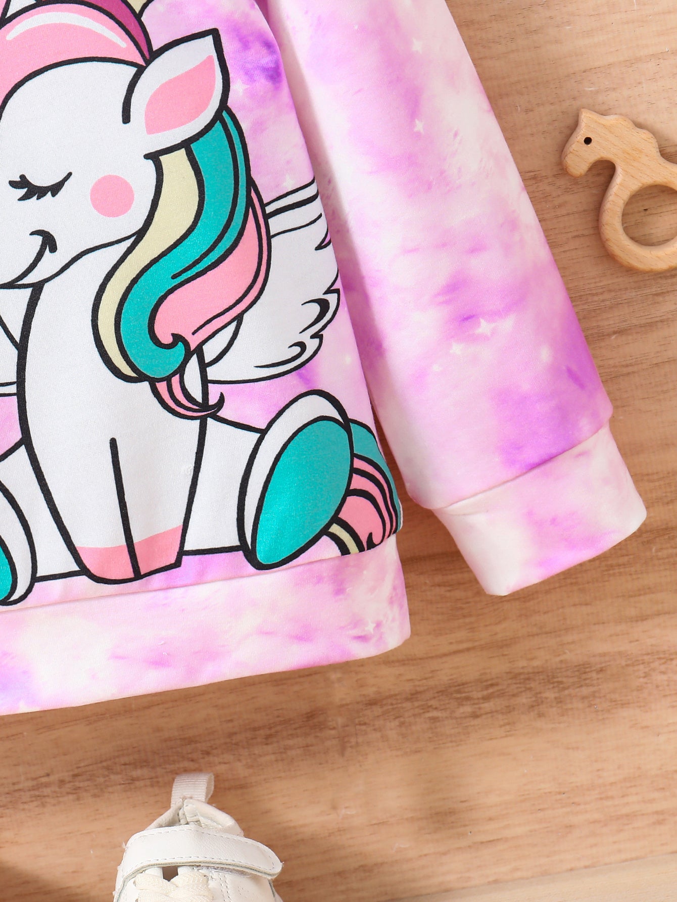 Girls Cute Unicorn & Tie Dye Crew Neck Sweatshirt Regular Fit Long Sleeve Shirt Tops Kids Spring/ Fall Clothes