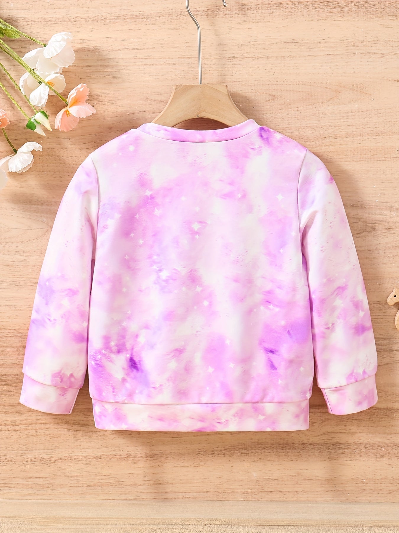 Girls Cute Unicorn & Tie Dye Crew Neck Sweatshirt Regular Fit Long Sleeve Shirt Tops Kids Spring/ Fall Clothes