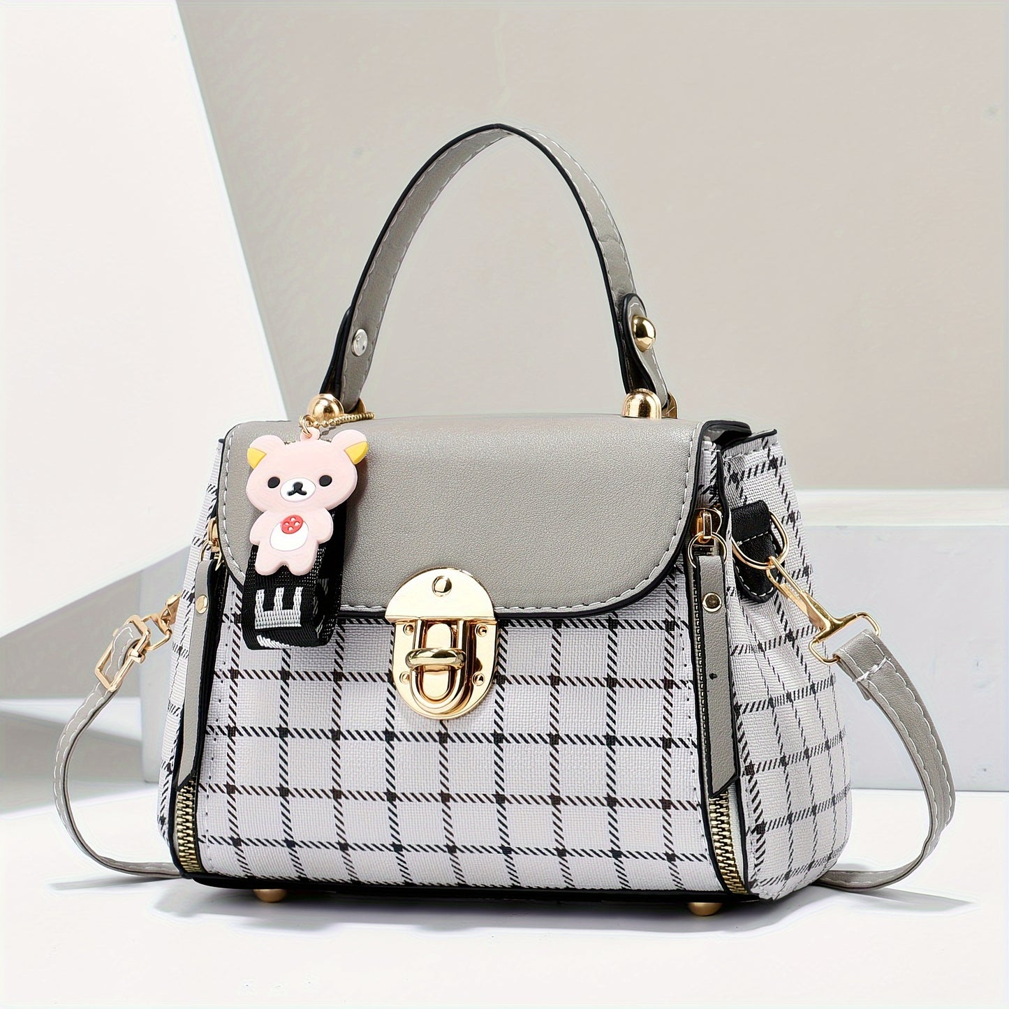 Lightweight Small Purses, Fashion Crossbody Bag, Plaid Pattern Satchel Handbags For Women