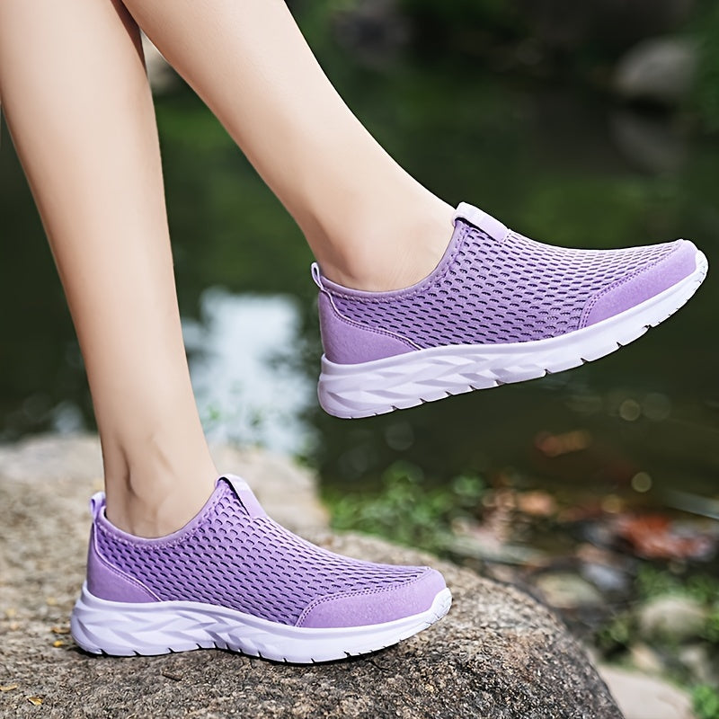 Summer Women'S Shoes Sneakers Lightweight And Breathable Running Shoes Slip on Casual Sports Shoes Mesh Casual Shoes