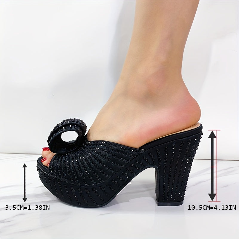 New 2024 Wedding Women's Shoes From Nigeria, Africa, With 10 Cm High Heels, Crystal Design Women's Shoes For Parties And Gatherings, Fashionable Women's Shoes.