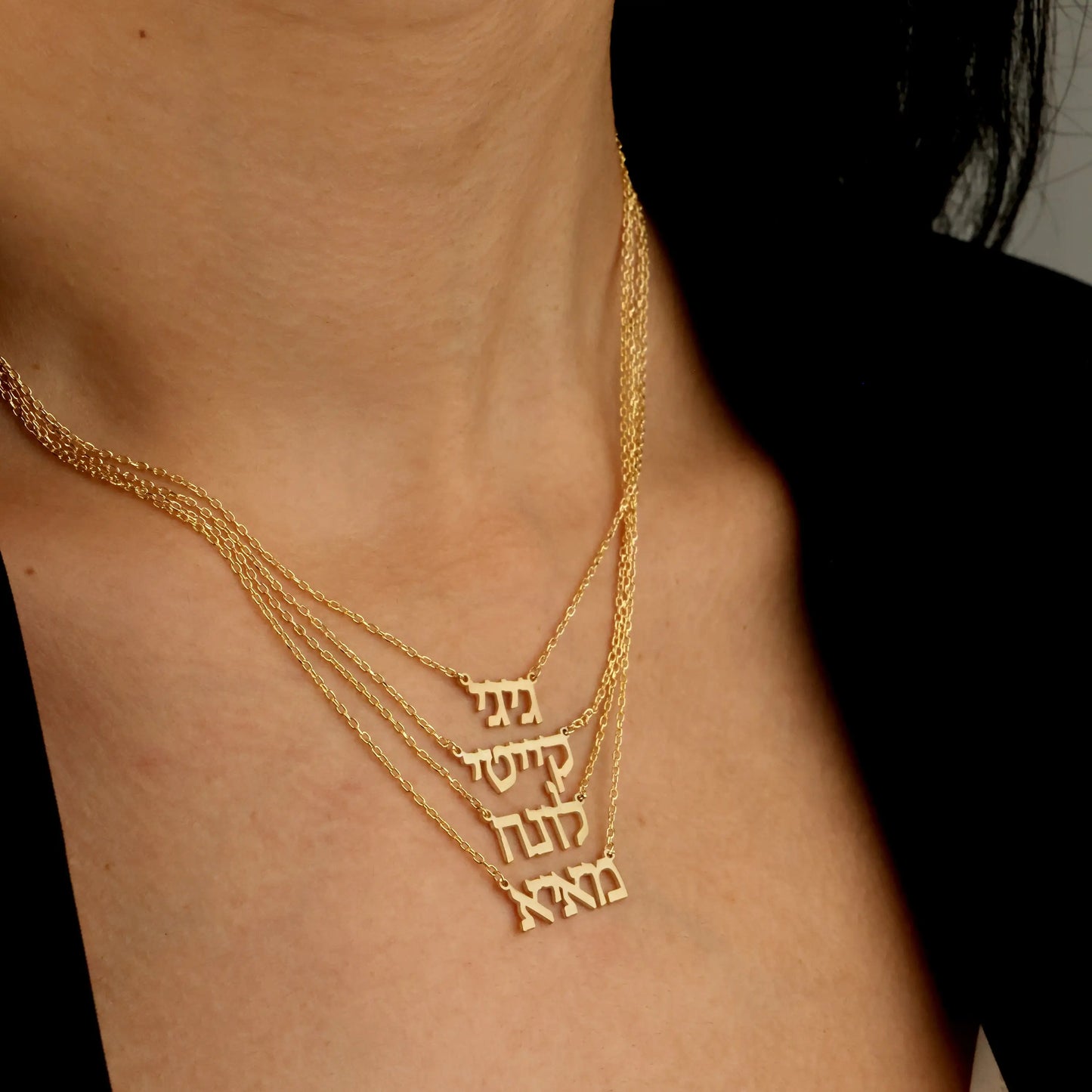Hebrew Name Necklace Custom Jewish Name Necklace Hebrew Written Gold Necklace Christmas Gift Birthday Gift For Women Jewelry