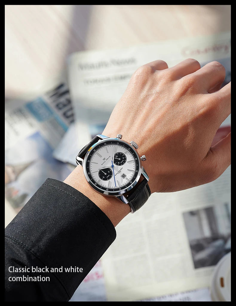 WM Watch Automatic Mechanical Watch Man Business Casual Watches Stainless Steel Sapphire Waterproof For Men Welly Merck 138M-WM