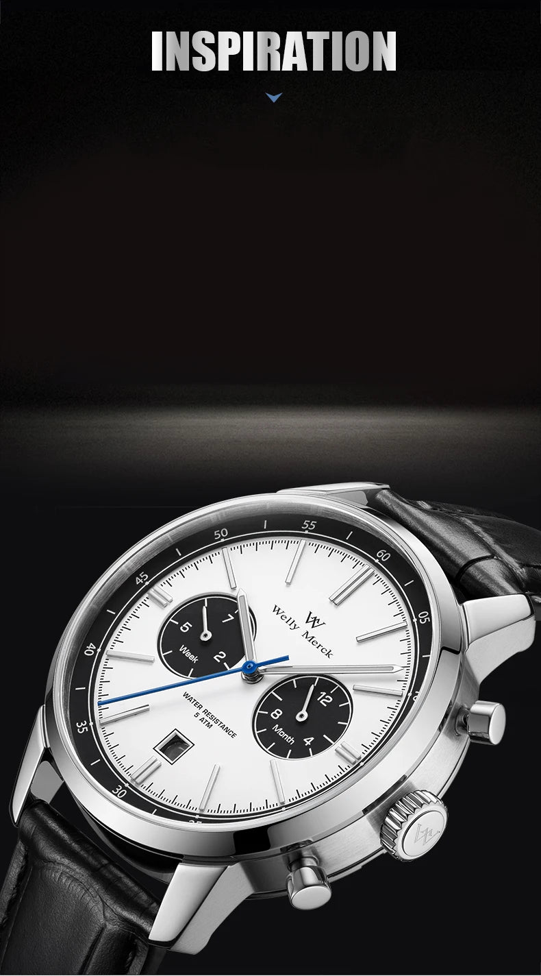 WM Watch Automatic Mechanical Watch Man Business Casual Watches Stainless Steel Sapphire Waterproof For Men Welly Merck 138M-WM