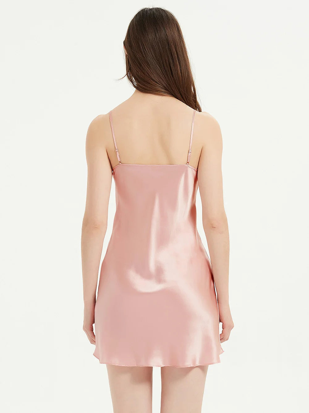 Sleeping dress 100% Real Silk Full slips nighties for women Long Camisole Chemise Bridesmaid mini dress V-Neck