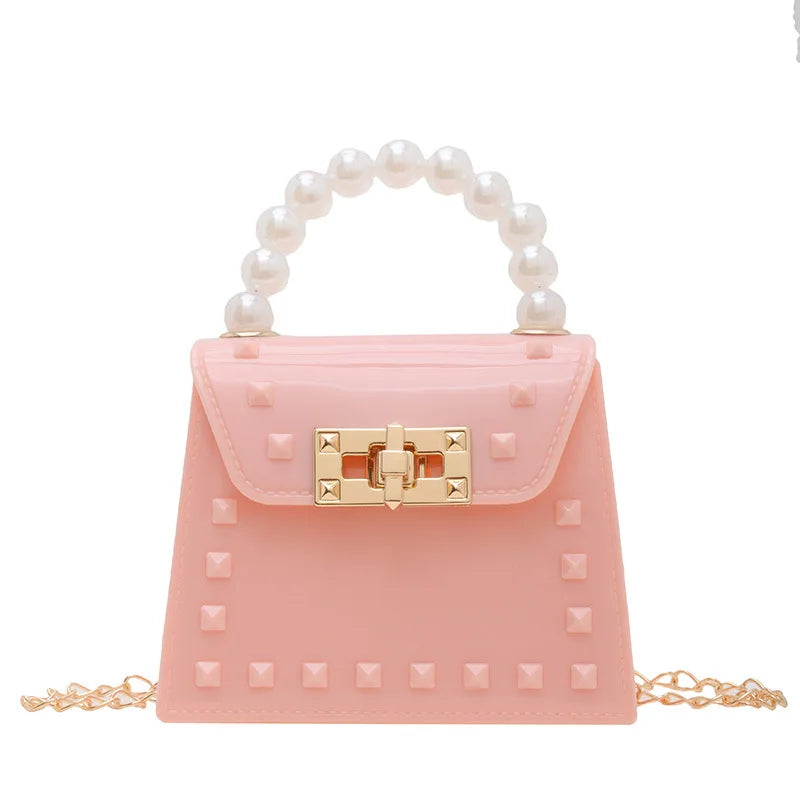 New Summer Fashion Handbag for Young Ladies Small Crossbody Bag with Pearl Chain