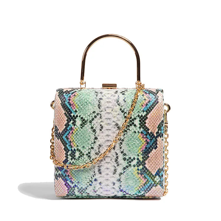 2021 Top Grade Designer Purse Famous Brands Polynesian Print Lady Bags Fashion Clutches Snake Skin Handbags for Women