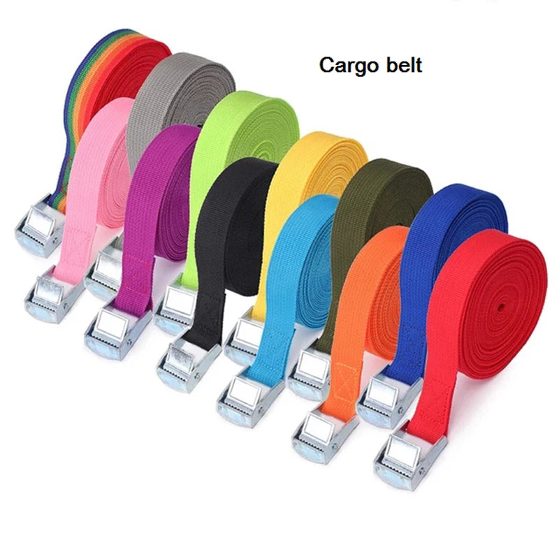 1M Buckle Tie-Down Belt cargo straps for Car motorcycle bike With Metal Buckle Tow Rope Strong Ratchet Belt for Luggage Bag