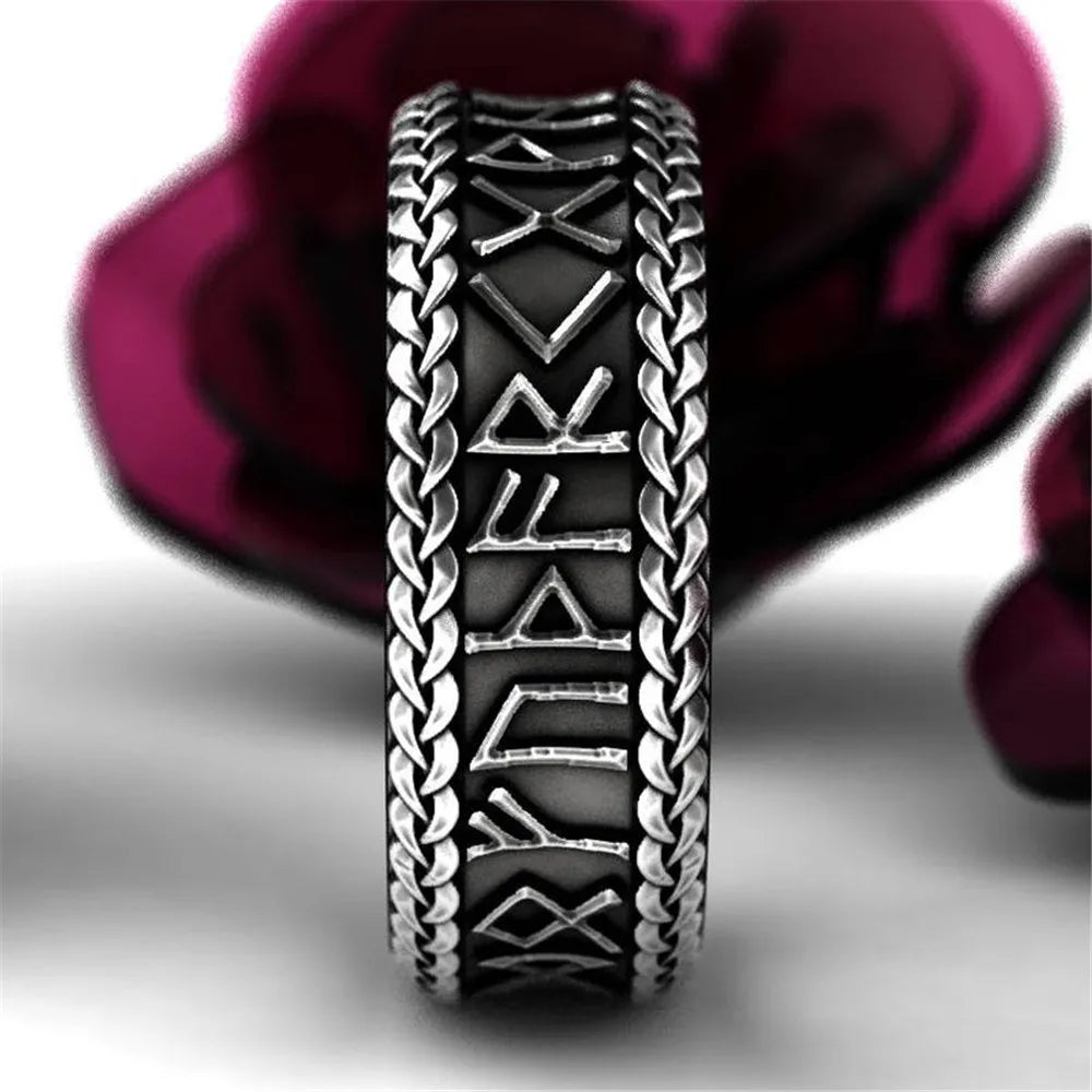 Vintage jewelry rune ring party cool accessories unisex unique gift motorcycle ring