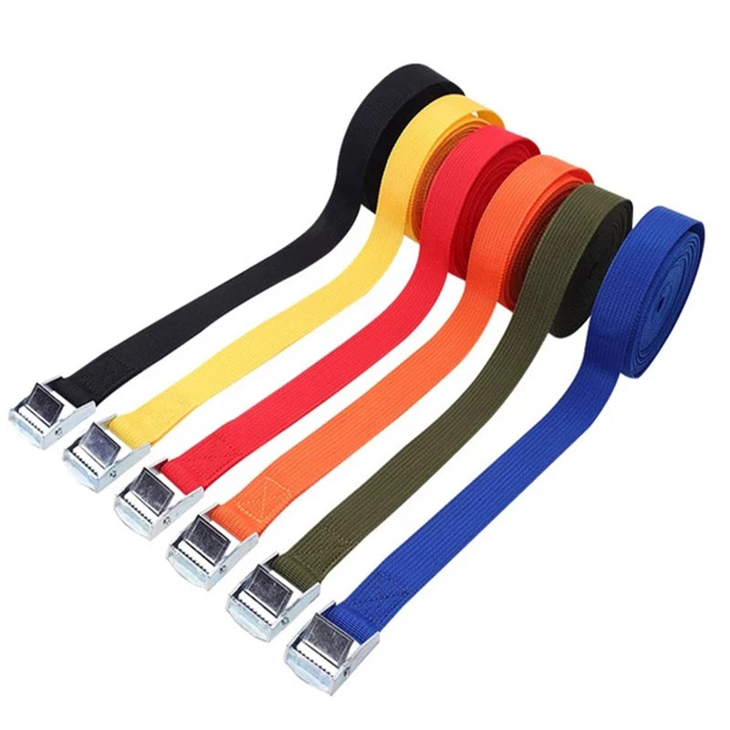 1M Buckle Tie-Down Belt cargo straps for Car motorcycle bike With Metal Buckle Tow Rope Strong Ratchet Belt for Luggage Bag