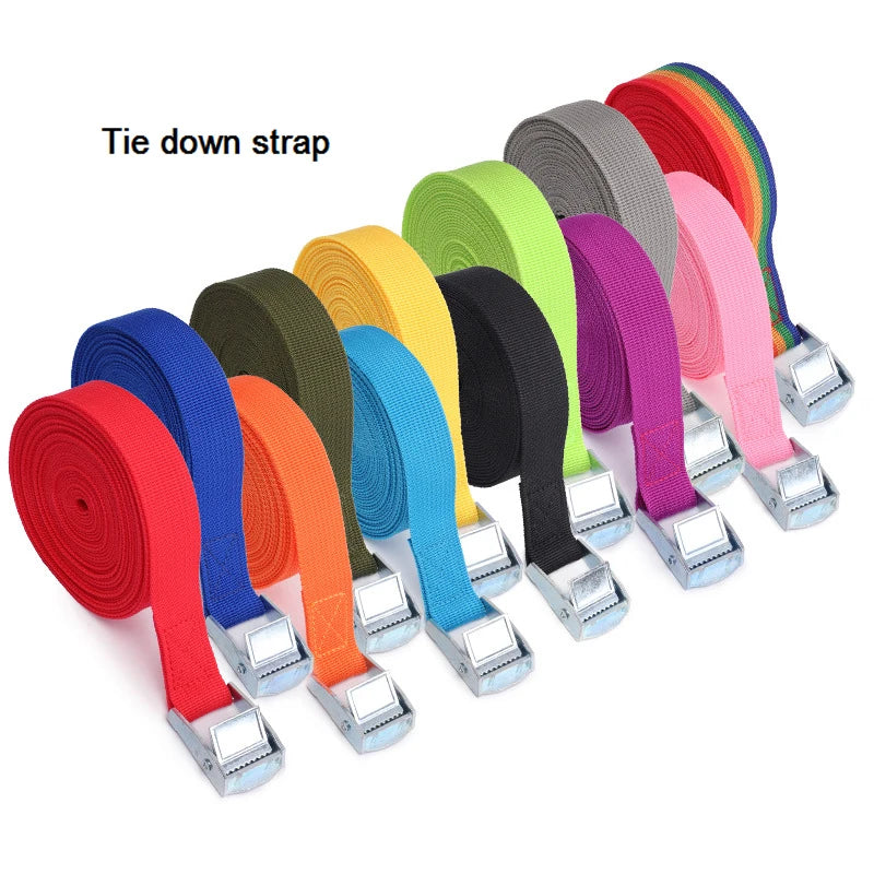 1M Buckle Tie-Down Belt cargo straps for Car motorcycle bike With Metal Buckle Tow Rope Strong Ratchet Belt for Luggage Bag