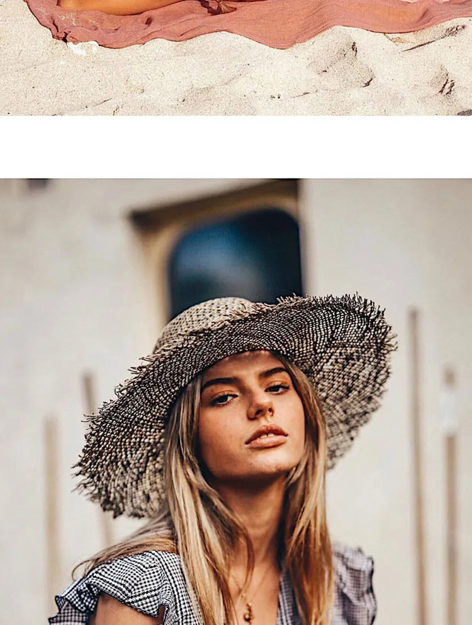 Summer hats for women Retro flat hat brim hand-made Hollow design raffia straw hat ladies outdoor sun protection beach straw hat