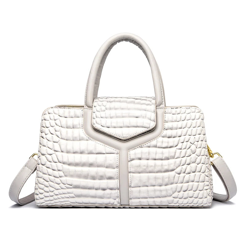 High Quality Designer Crocodile Pattern PU Leather Shoulder Bag for Women Fashion Top Handle Satchel Tote Handbag for Lady