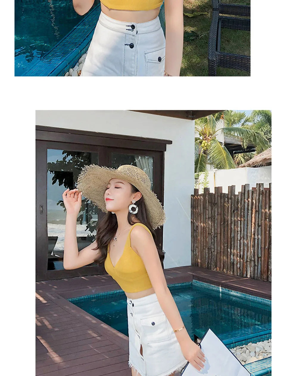 Summer hats for women Retro flat hat brim hand-made Hollow design raffia straw hat ladies outdoor sun protection beach straw hat