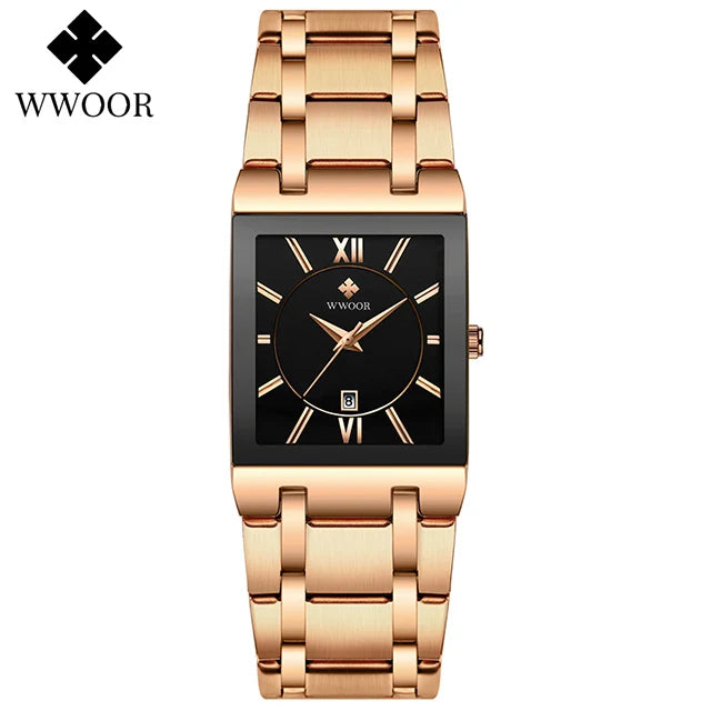 Relogio Feminino 2024 WWOOR New Women Watches Top Brand Luxury Blue Women's Bracelet Square Watch Ladies Dress Quartz WristWatch
