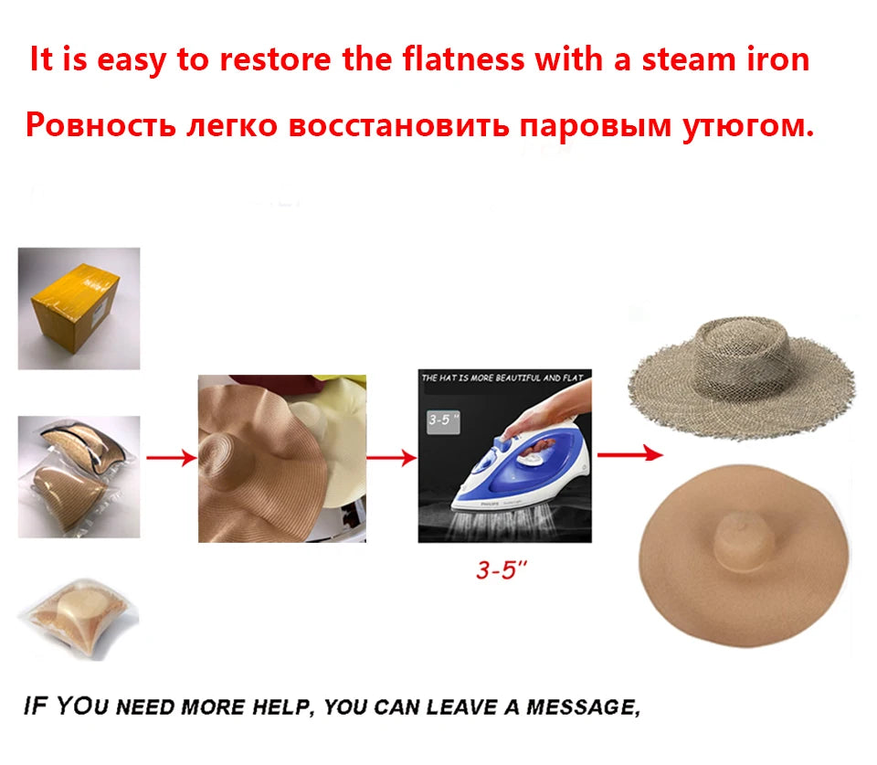 Summer hats for women Retro flat hat brim hand-made Hollow design raffia straw hat ladies outdoor sun protection beach straw hat
