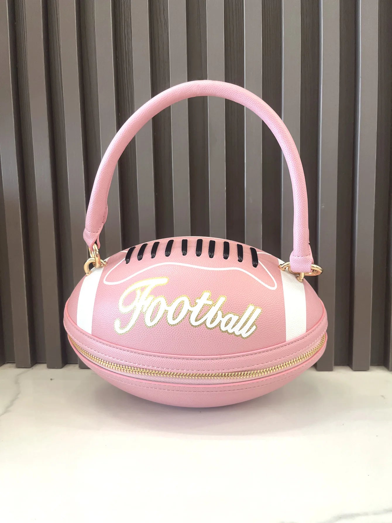 Women's for Pink Rugby & Basketball Zipper Closure Handbag Casual Tote with Economical Polyester Lining Upgraded Purse Bag