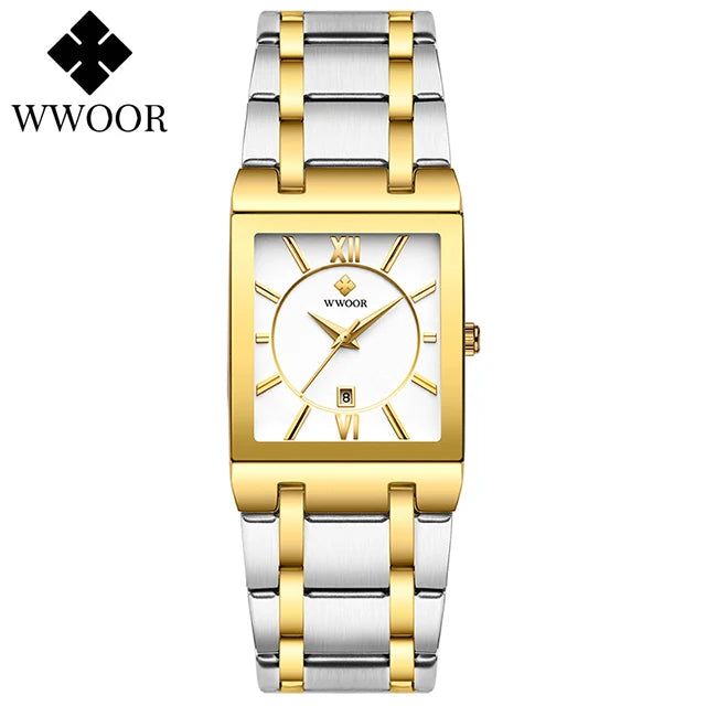 Relogio Feminino 2024 WWOOR New Women Watches Top Brand Luxury Blue Women's Bracelet Square Watch Ladies Dress Quartz WristWatch