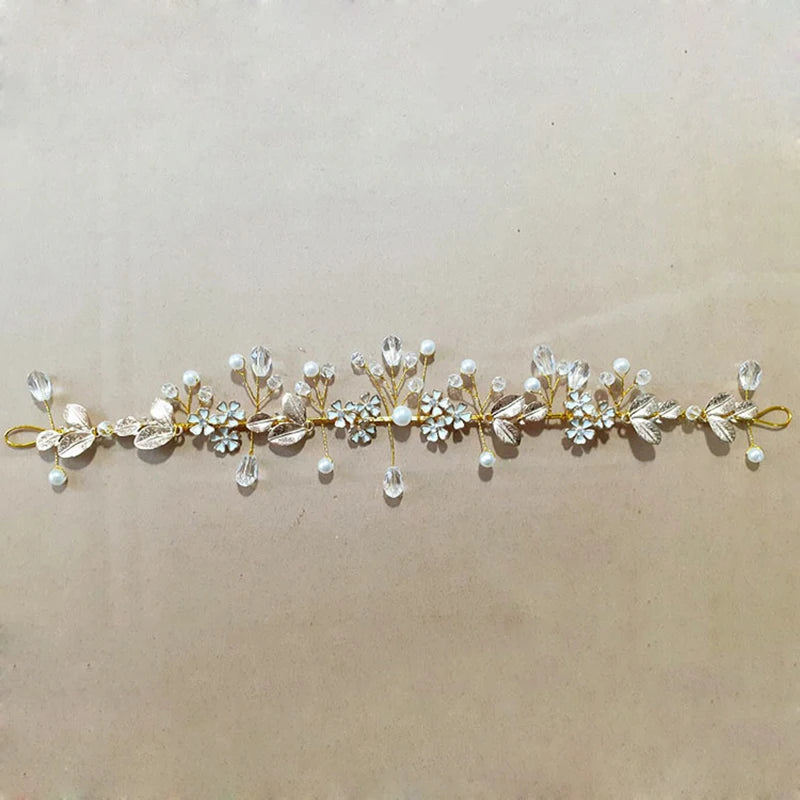 Headbands Bride Headpiece Tiaras Fashion Hair Jewelry Crystal Pearl Flower Bridal Wedding Hair Accessories For Women