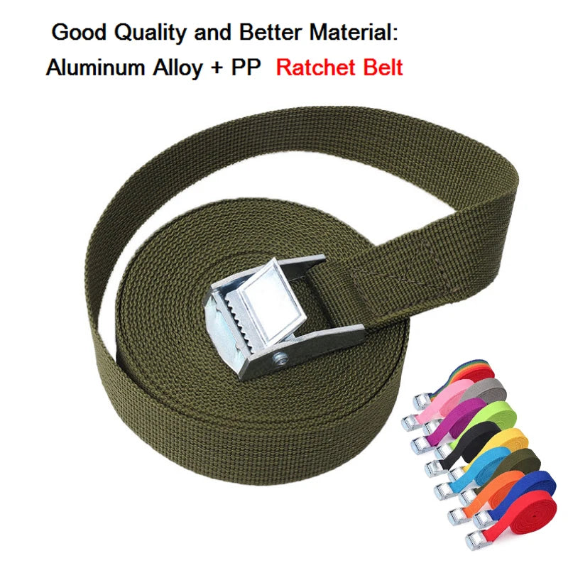 1M Buckle Tie-Down Belt cargo straps for Car motorcycle bike With Metal Buckle Tow Rope Strong Ratchet Belt for Luggage Bag